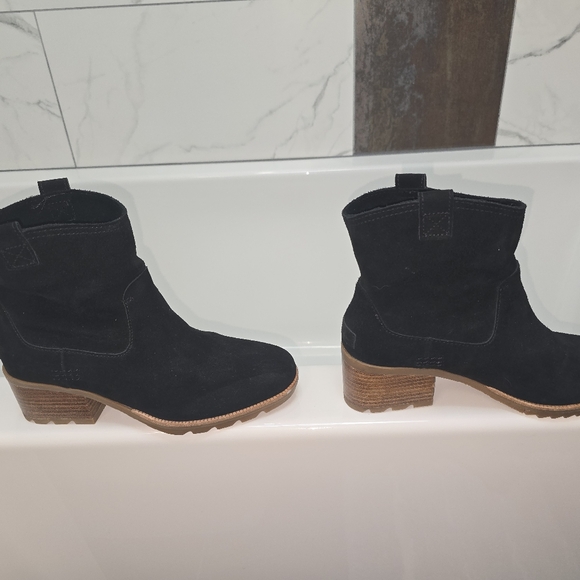 Sorel Cate black suede rain boot 8.5 - Picture 7 of 9